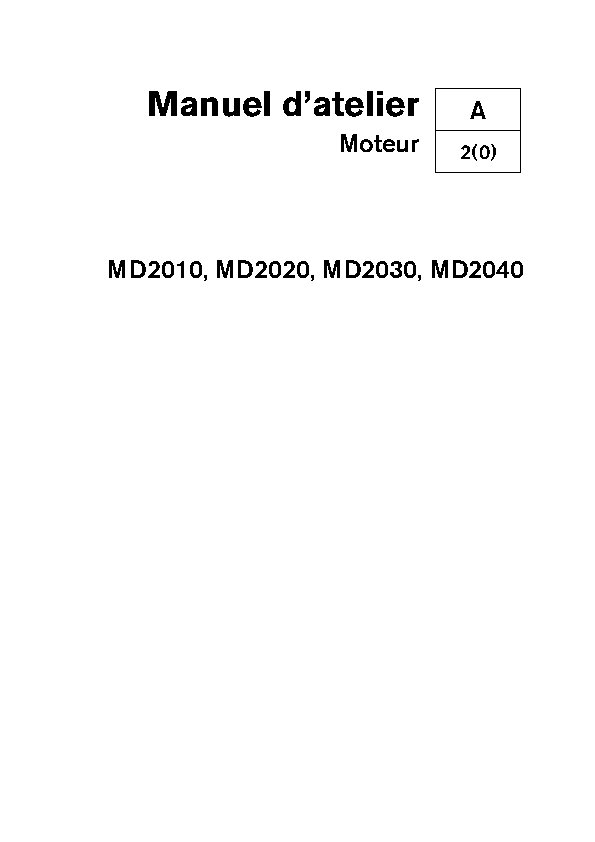 7735448 M.ATELIER 2010-2020-2030-2040 A, B, et C Moteur